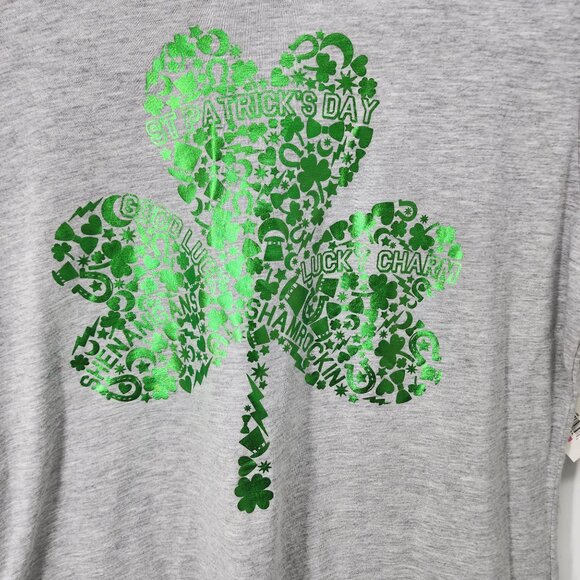 NEW St. Patricks Day Juniors Shamrock Graphic T-Shirt XL/XG (15-17) Cotton Blend - Picture 5 of 6
